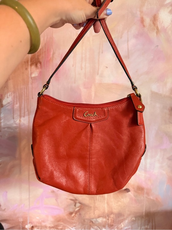 Coach Handbags - Coach Burnt Orange Leather Shoulder Hobo Bag